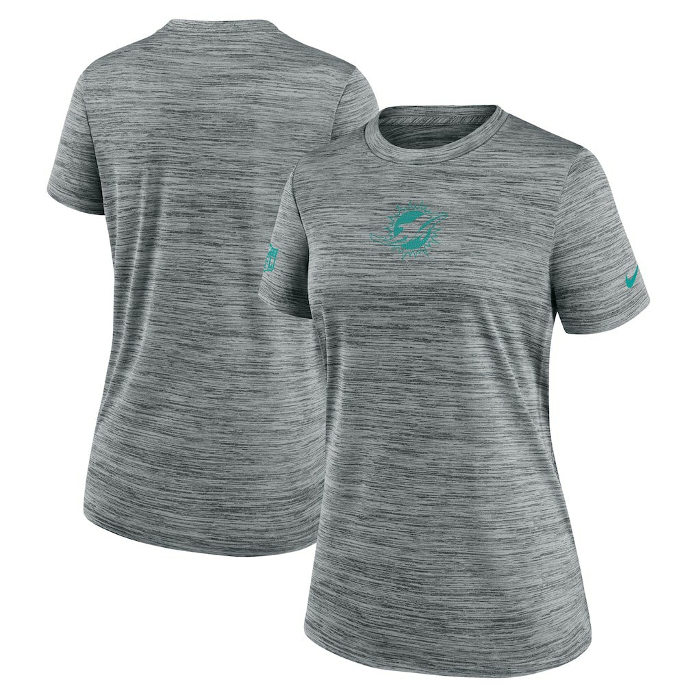 Miami Dolphins Women's Sideline Velocity Dri-FIT T-Shirt - Gray - Nike