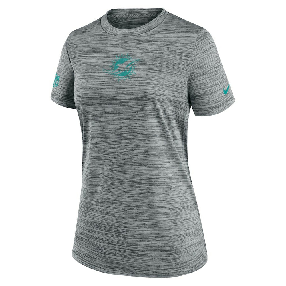 Miami Dolphins Women's Sideline Velocity Dri-FIT T-Shirt - Gray - Nike