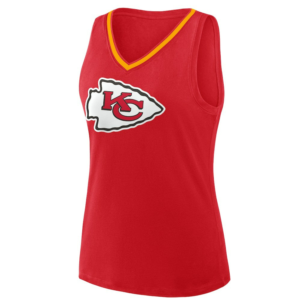 Kansas City Chiefs Logo Athletic Women's Stellar Win V-Neck Tank Top - Red - NFL