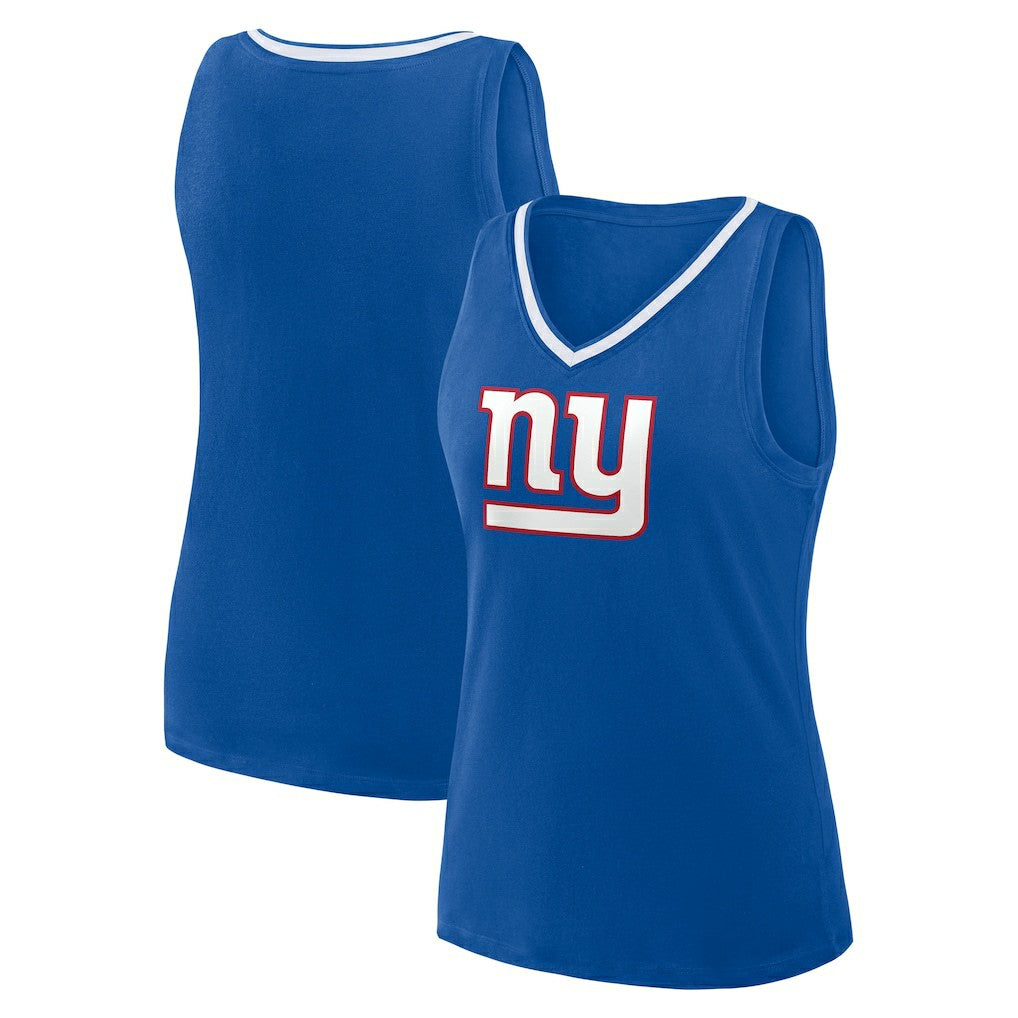 New York Giants Logo Athletic Women's Stellar Win V-Neck Tank Top - Royal - NFL