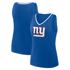 New York Giants Logo Athletic Women's Stellar Win V-Neck Tank Top - Royal - NFL