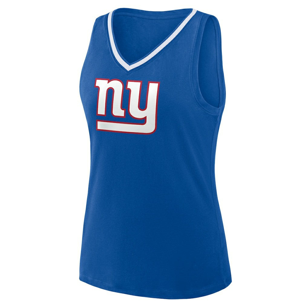 New York Giants Logo Athletic Women's Stellar Win V-Neck Tank Top - Royal - NFL