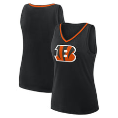 Cincinnati Bengals Logo Athletic Women's Stellar Win V-Neck Tank Top - Black - NFL