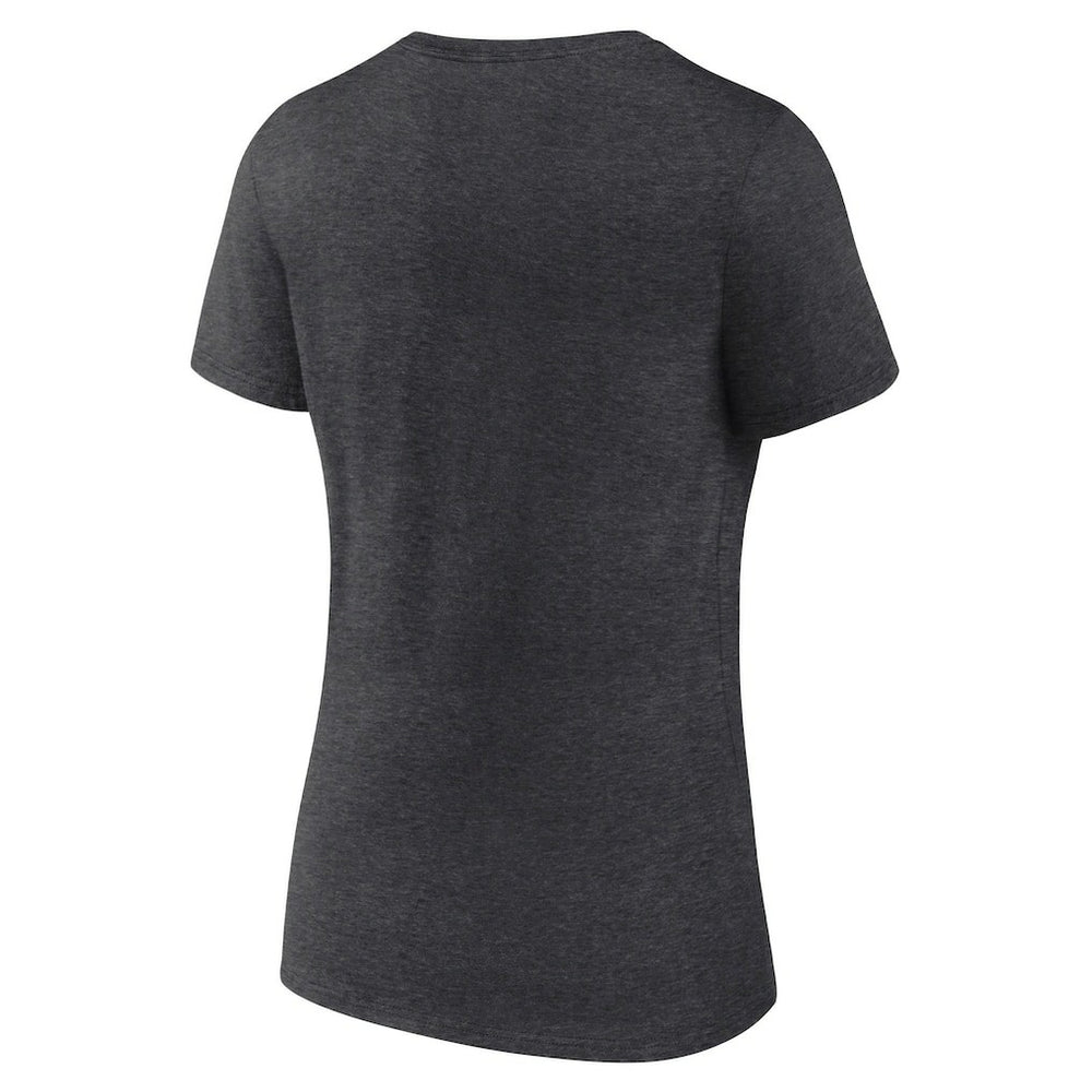 Las Vegas Raiders Logo Athletic Women's Unrivaled V-Neck T-Shirt - Heather Charcoal - NFL