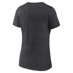 Las Vegas Raiders Logo Athletic Women's Unrivaled V-Neck T-Shirt - Heather Charcoal - NFL