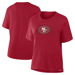 San Francisco 49ers Women's Line Em Up T-Shirt - Scarlet - Fanatics