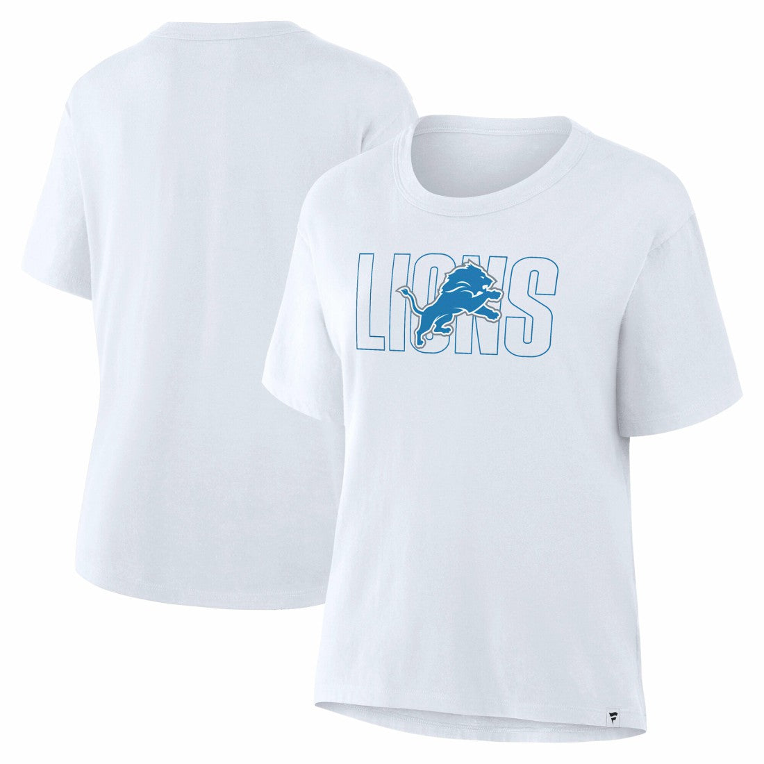 Detroit Lions Women's Line Em Up T-Shirt - Ash - Fanatics