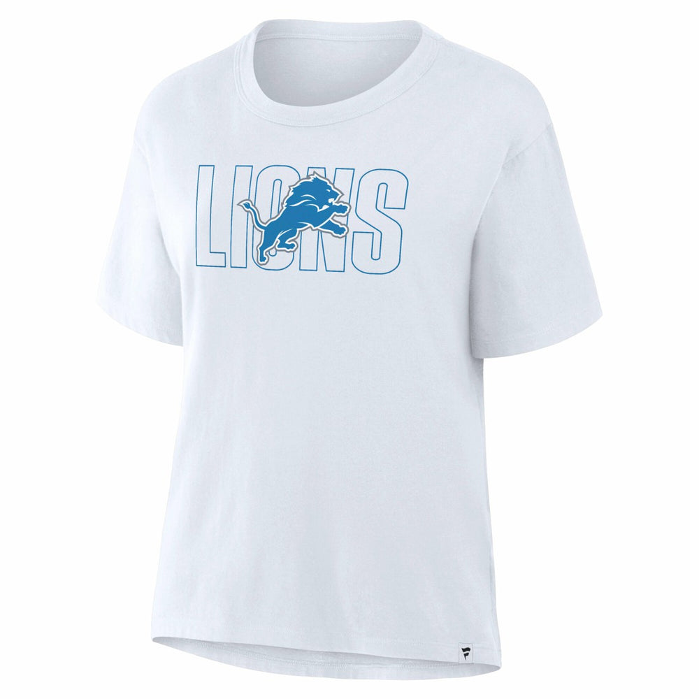 Detroit Lions Women's Line Em Up T-Shirt - Ash - Fanatics