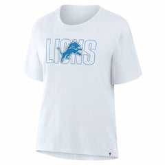 Detroit Lions Women's Line Em Up T-Shirt - Ash - Fanatics