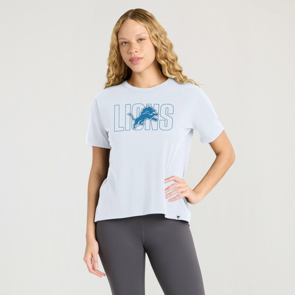 Detroit Lions Women's Line Em Up T-Shirt - Ash - Fanatics