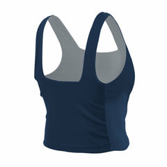 Dallas Cowboys New Era Women's Reversible Cropped Sport Classics Tank Top - Navy/Gray - NFL