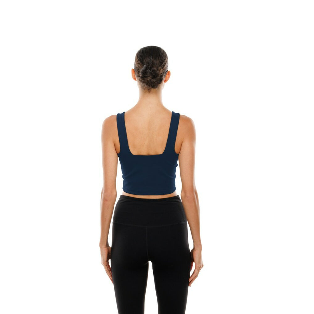 Dallas Cowboys New Era Women's Reversible Cropped Sport Classics Tank Top - Navy/Gray - NFL