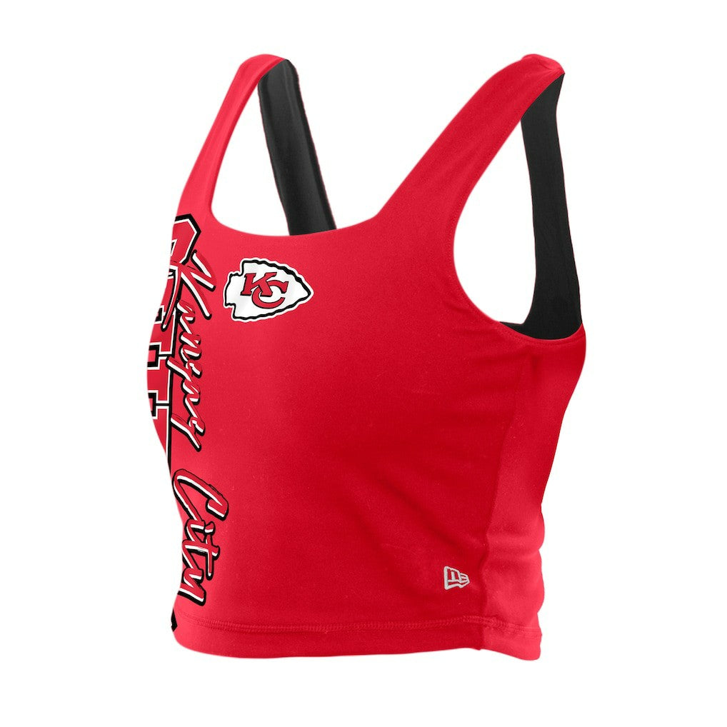 Kansas City Chiefs New Era Women's Reversible Cropped Sport Classics Tank Top - Red/Black - NFL