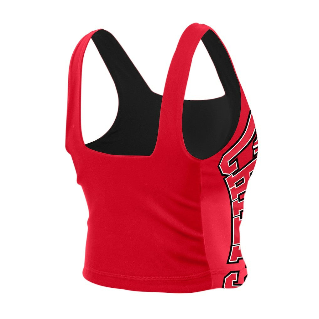 Kansas City Chiefs New Era Women's Reversible Cropped Sport Classics Tank Top - Red/Black - NFL