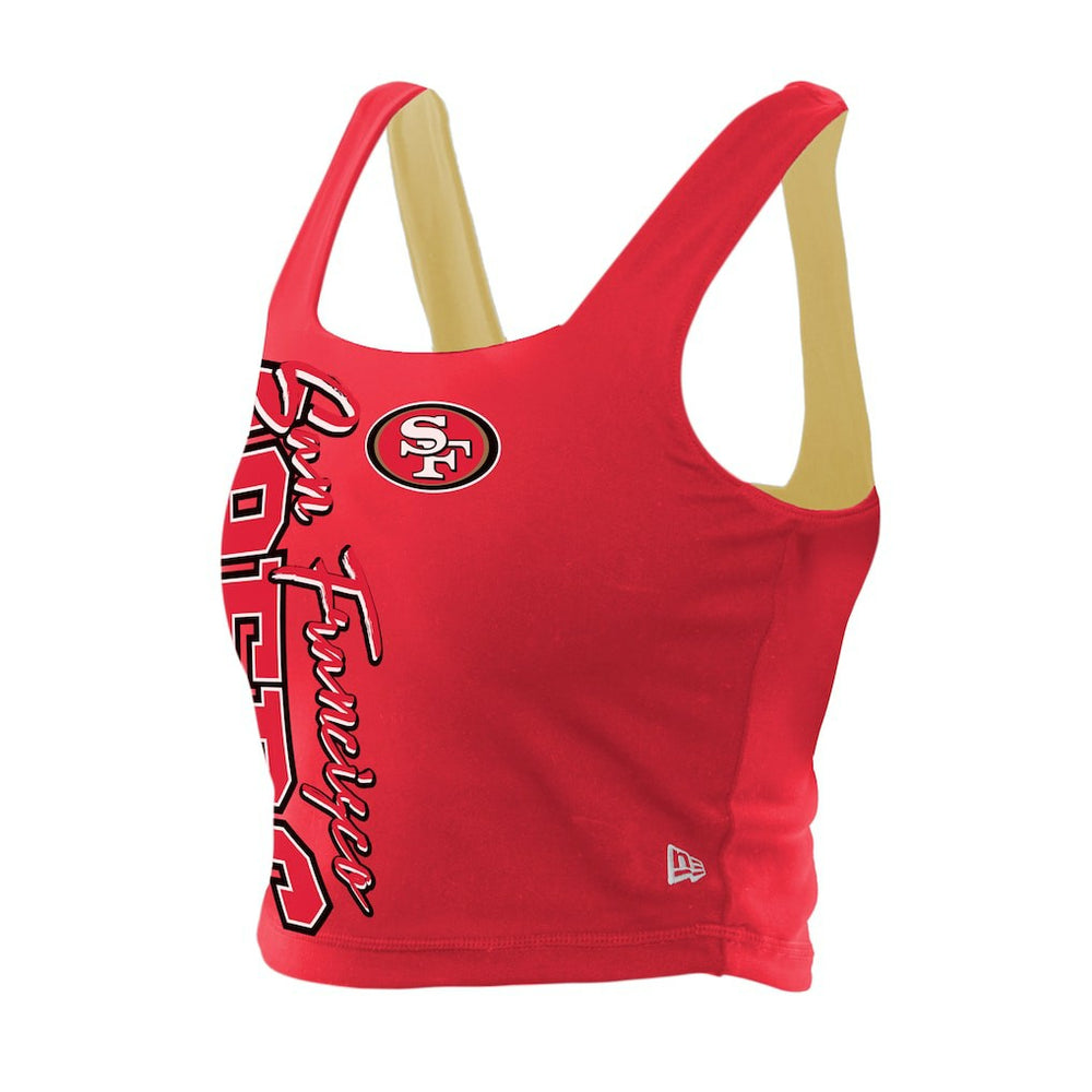 San Francisco 49ers New Era Women's Reversible Cropped Sport Classics Tank Top - Scarlet/Black - NFL
