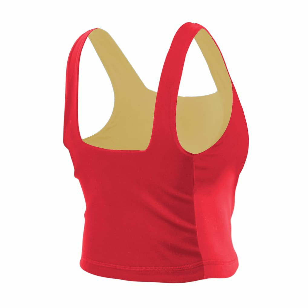San Francisco 49ers New Era Women's Reversible Cropped Sport Classics Tank Top - Scarlet/Black - NFL