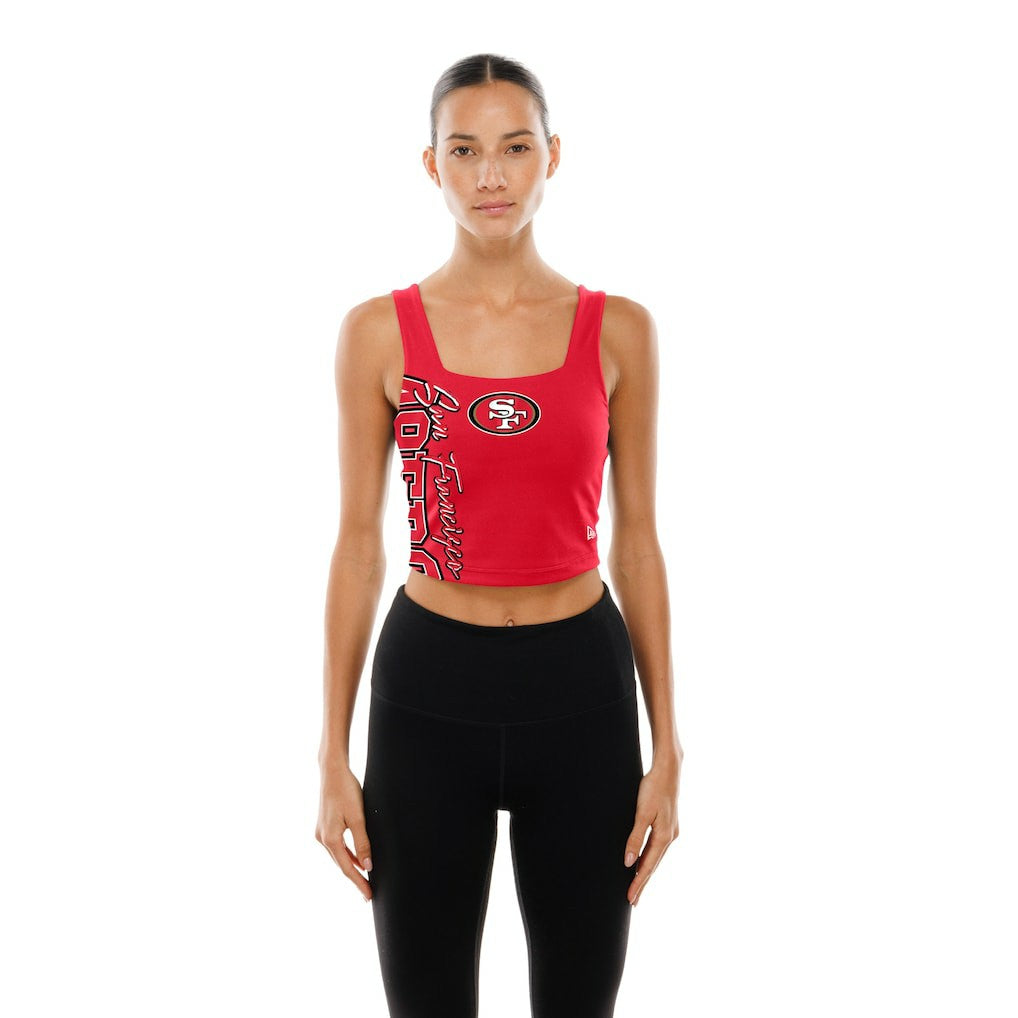 San Francisco 49ers New Era Women's Reversible Cropped Sport Classics Tank Top - Scarlet/Black - NFL
