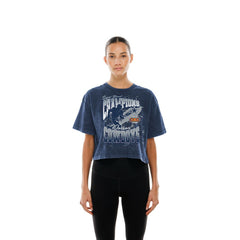Dallas Cowboys New Era Women's Cropped Boxy Sport Classics Mineral Wash T-Shirt - Navy - NFL