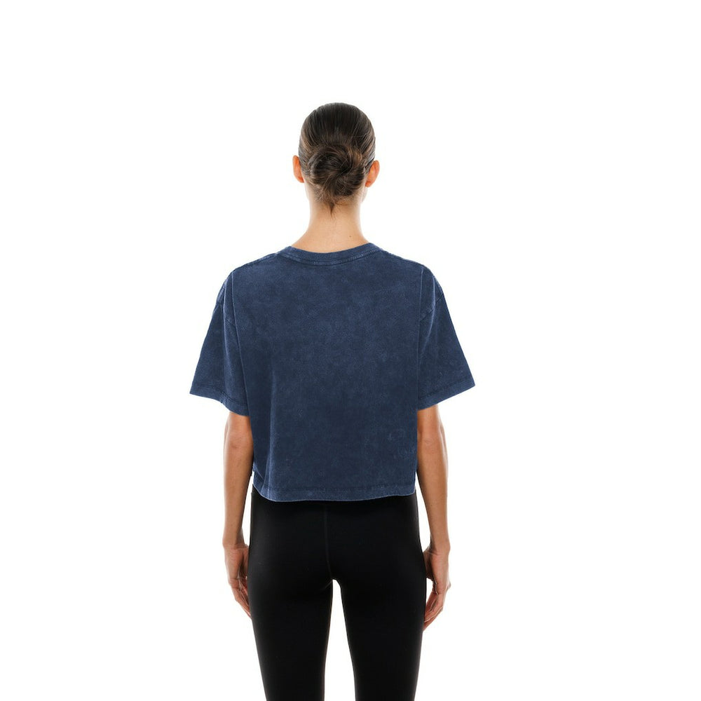 Dallas Cowboys New Era Women's Cropped Boxy Sport Classics Mineral Wash T-Shirt - Navy - NFL
