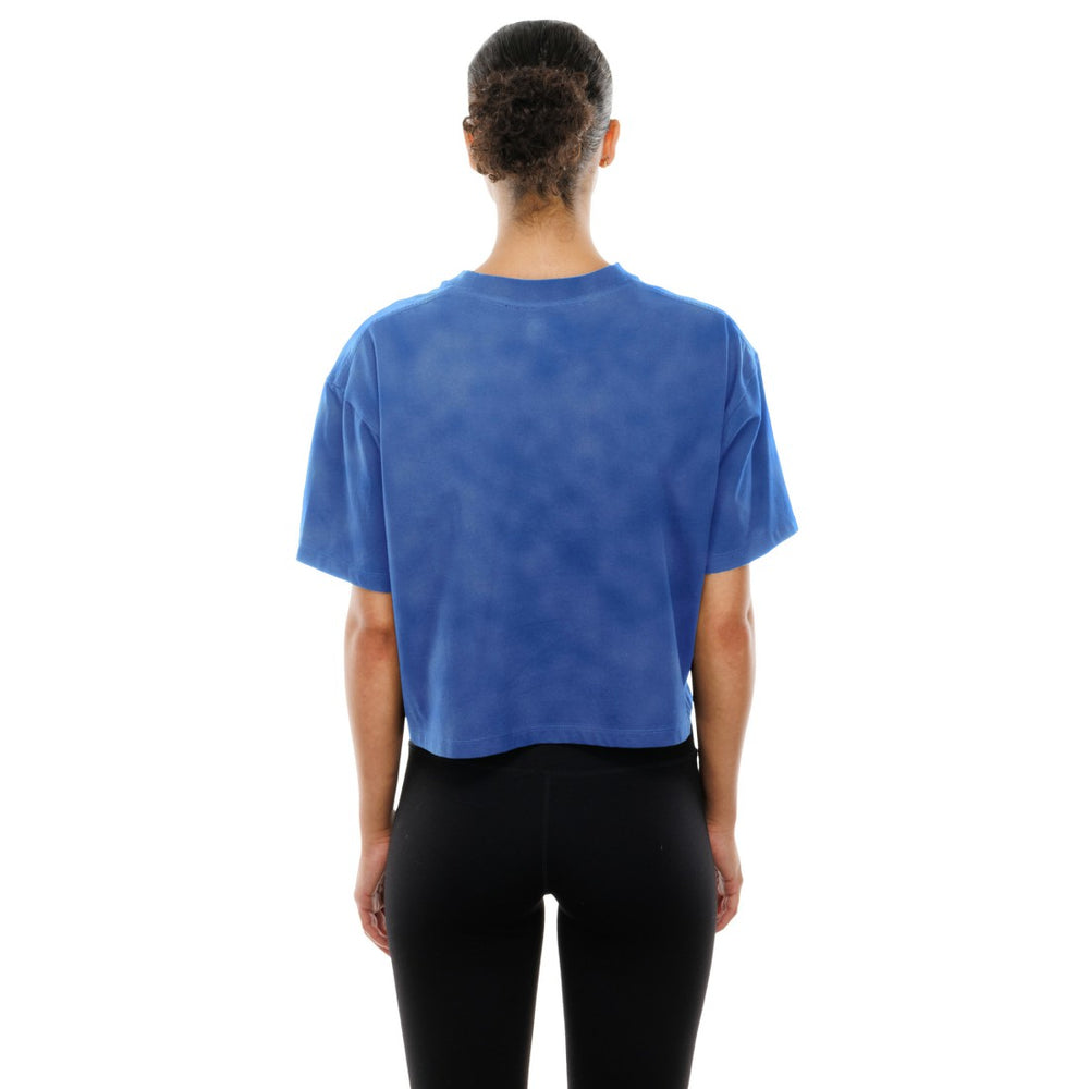 Detroit Lions New Era Women's Cropped Boxy Sport Classics Mineral Wash T-Shirt - Blue - NFL