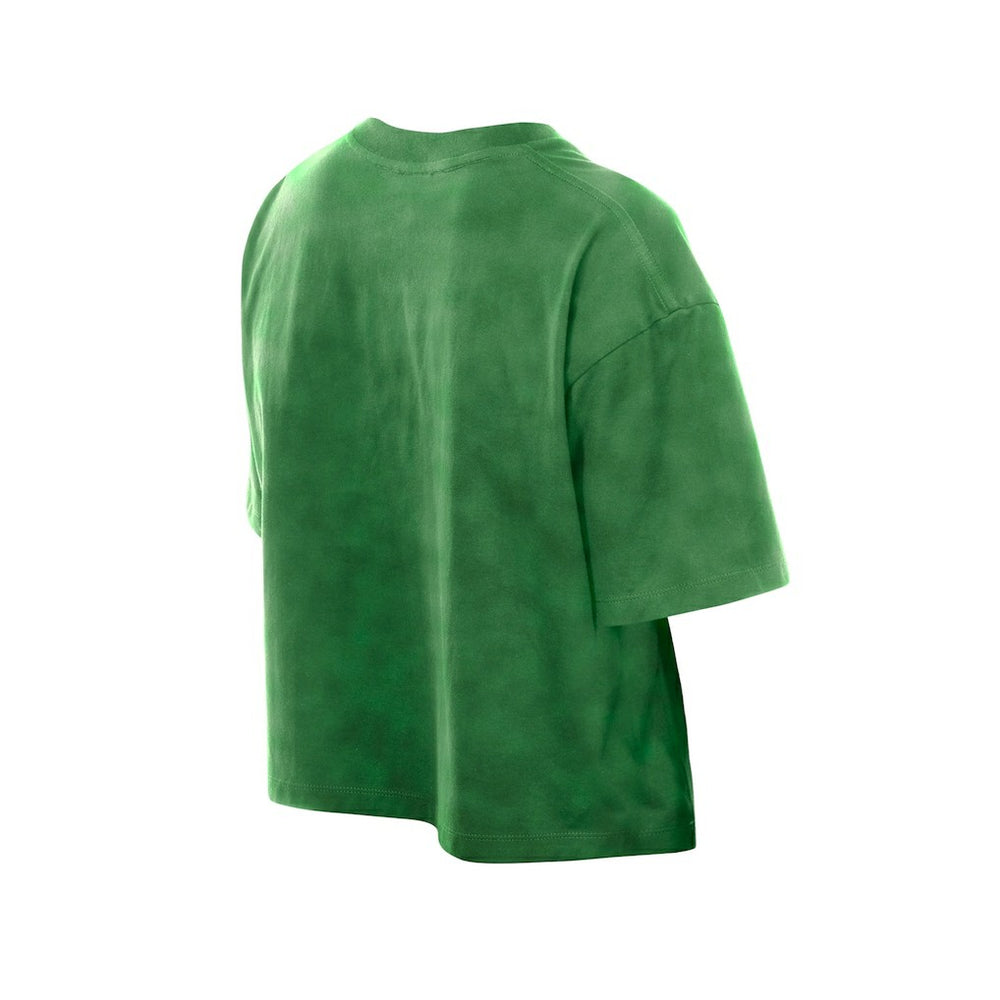 Philadelphia Eagles New Era Women's Cropped Boxy Sport Classics Mineral Wash T-Shirt - Kelly Green - NFL