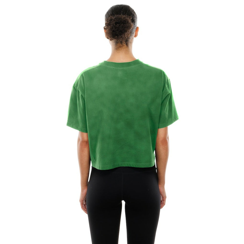 Philadelphia Eagles New Era Women's Cropped Boxy Sport Classics Mineral Wash T-Shirt - Kelly Green - NFL