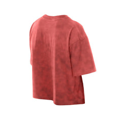 Kansas City Chiefs New Era Women's Cropped Boxy Sport Classics Mineral Wash T-Shirt - Red - NFL