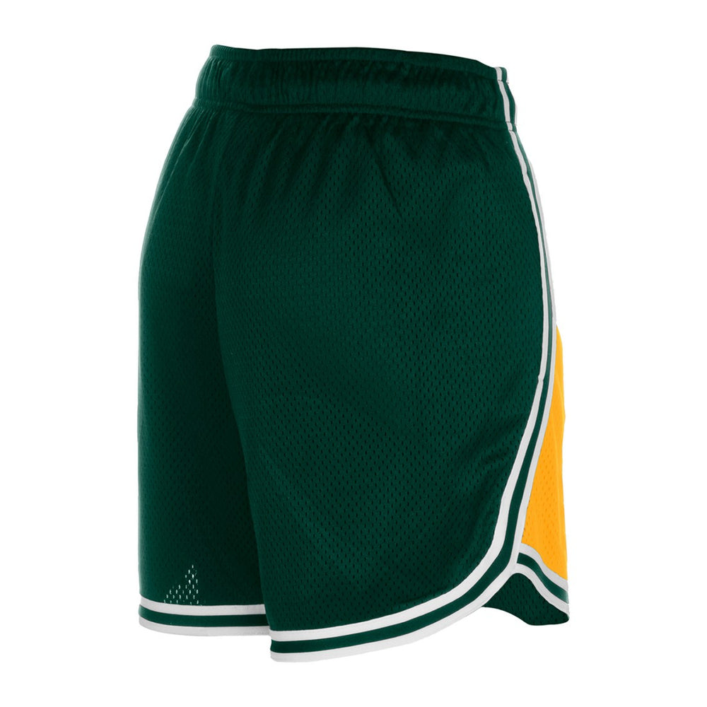 Green Bay Packers New Era Women's Sport Classics Mesh Shorts - Gold/Green - NFL