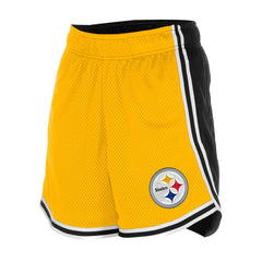 Pittsburgh Steelers New Era Women's Sport Classics Mesh Shorts - Gold/Black - NFL