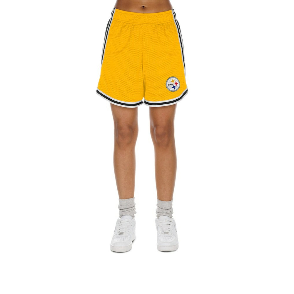 Pittsburgh Steelers New Era Women's Sport Classics Mesh Shorts - Gold/Black - NFL