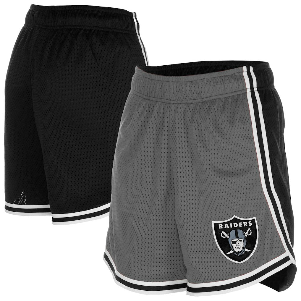 Las Vegas Raiders New Era Women's Sport Classics Mesh Shorts - Silver/Black - NFL