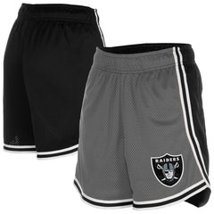 Las Vegas Raiders New Era Women's Sport Classics Mesh Shorts - Silver/Black - NFL