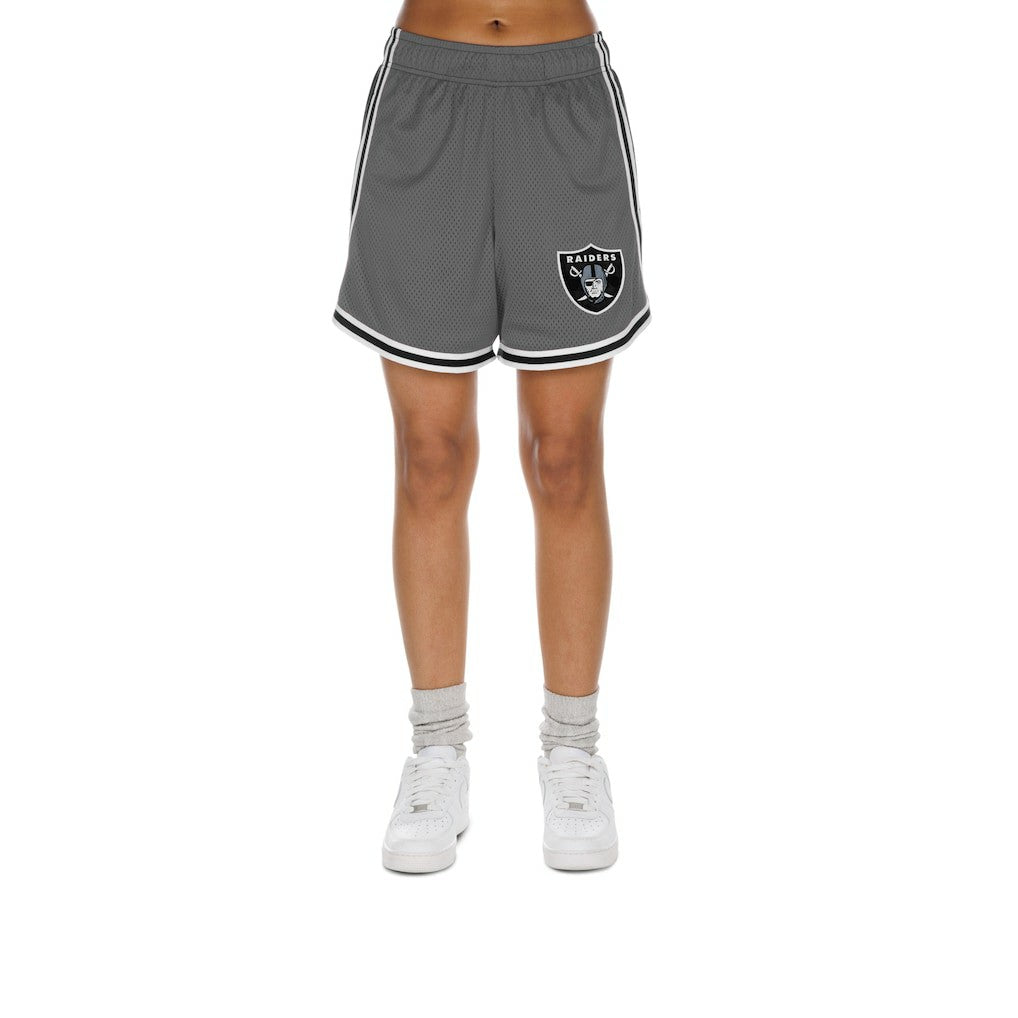 Las Vegas Raiders New Era Women's Sport Classics Mesh Shorts - Silver/Black - NFL