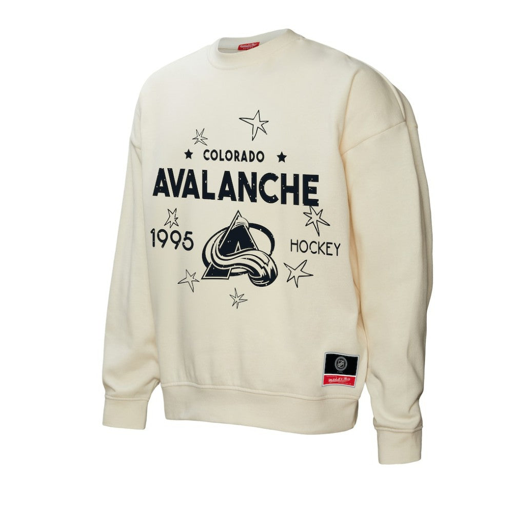 Colorado Avalanche Mitchell & Ness Women's Logo 3.0 Pullover Sweatshirt - Cream | NHL near me