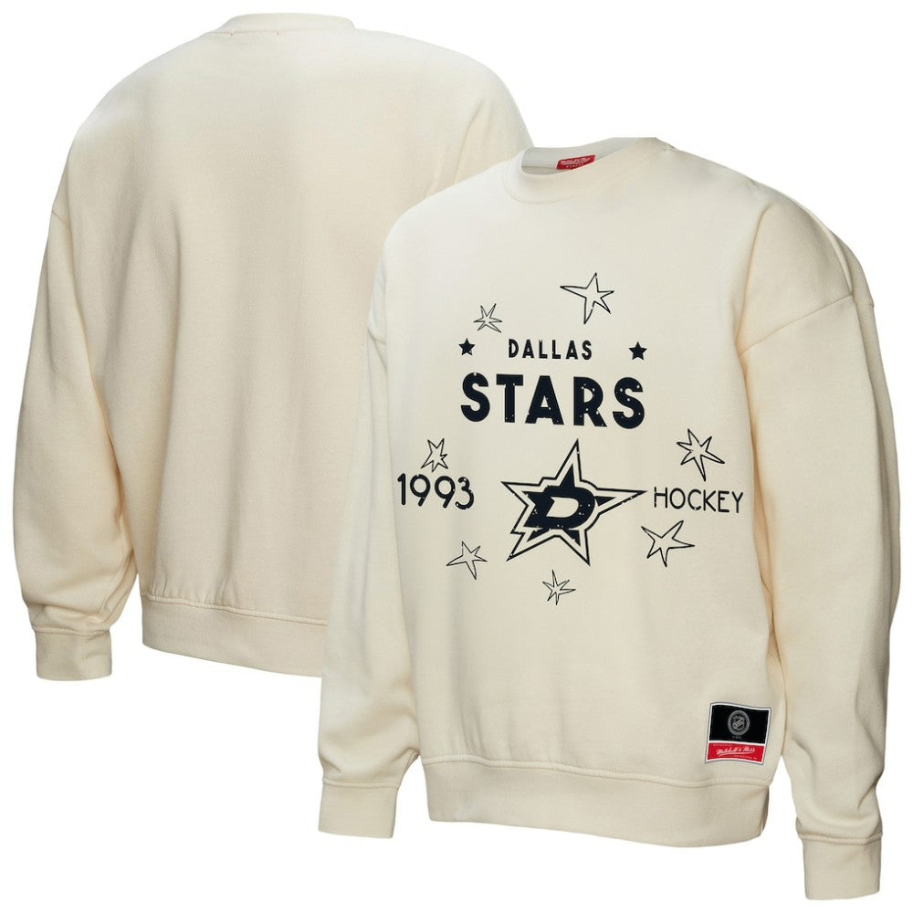 Dallas Stars Mitchell & Ness Women's Logo 3.0 Pullover Sweatshirt - Cream | NHL on sale