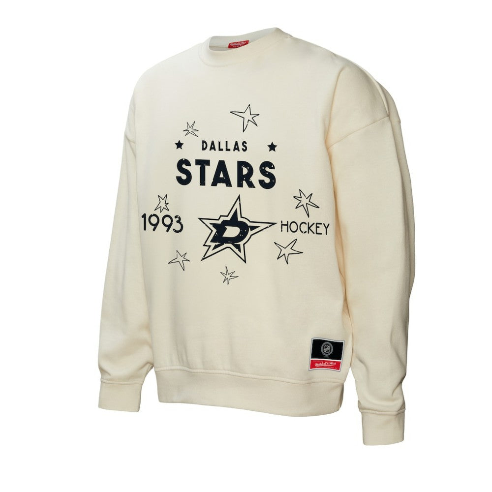 Dallas Stars Mitchell & Ness Women's Logo 3.0 Pullover Sweatshirt - Cream | NHL on sale