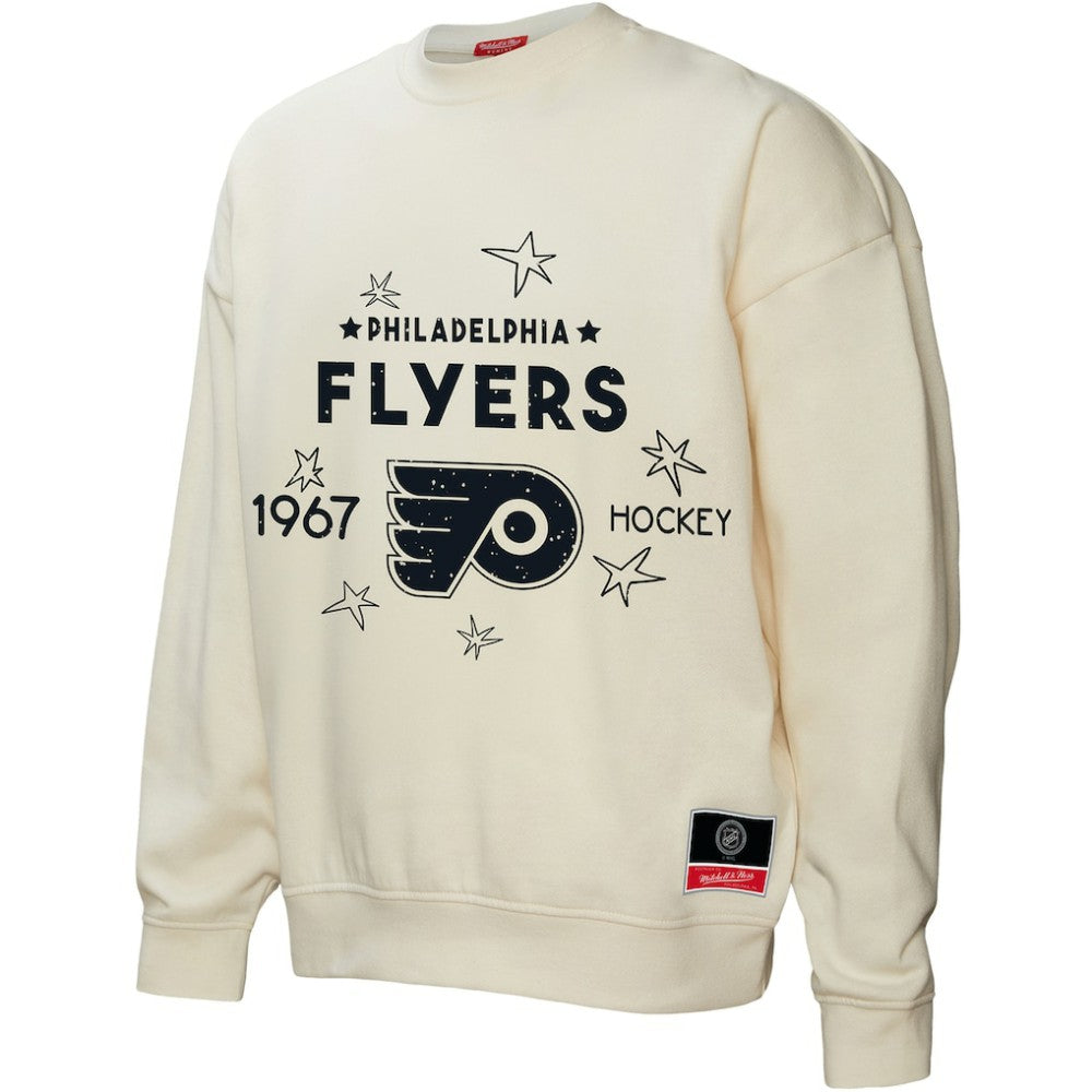 Philadelphia Flyers Mitchell & Ness Women's Logo 3.0 Pullover Sweatshirt - Cream | NHL Clearance