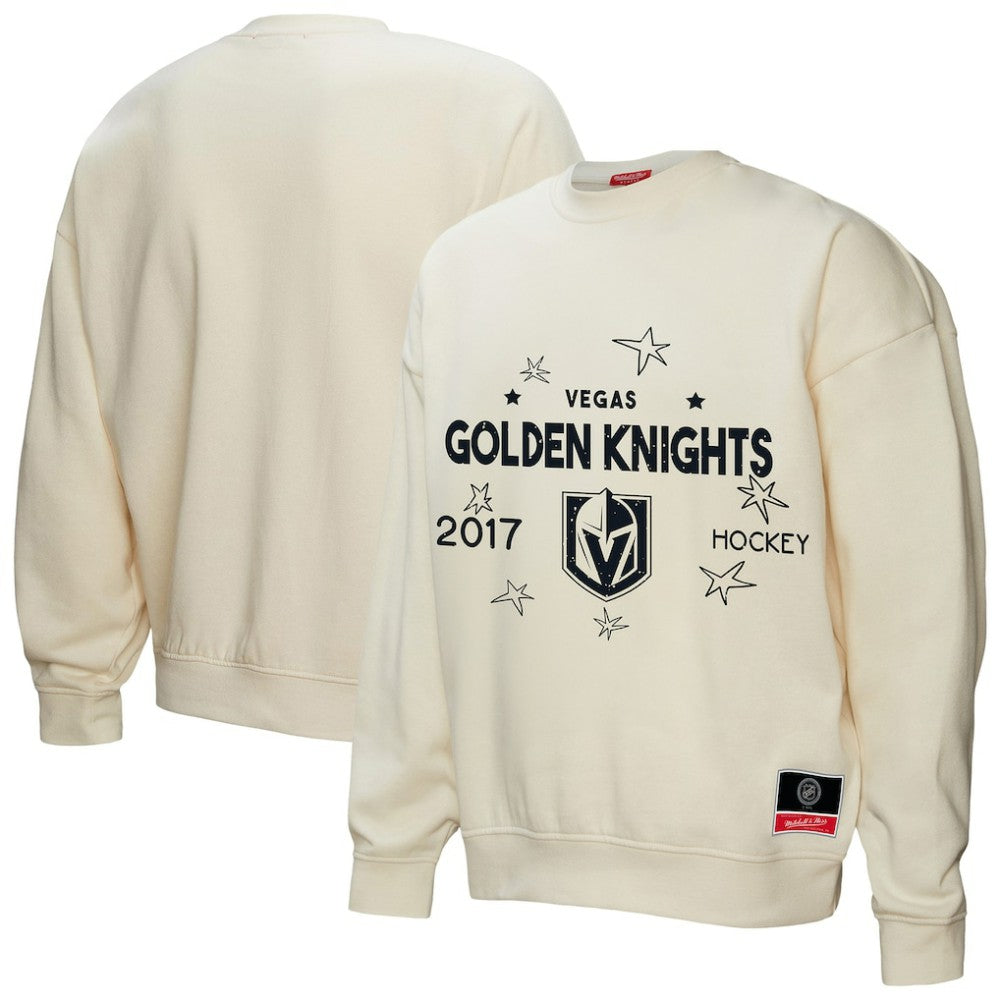 Vegas Golden Knights Mitchell & Ness Women's Logo 3.0 Pullover Sweatshirt - Cream | NHL near me