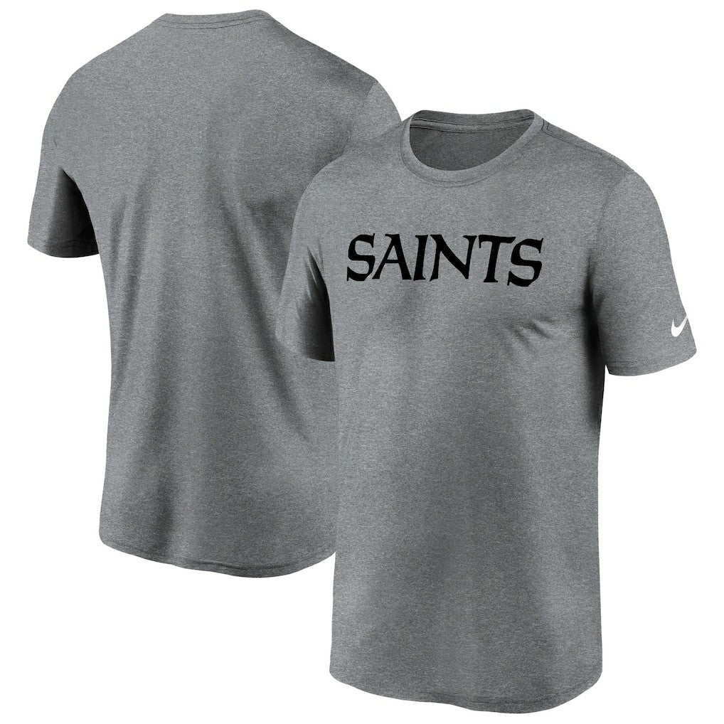 New Orleans Saints Legend Wordmark T-Shirt - Heather Gray - Nike