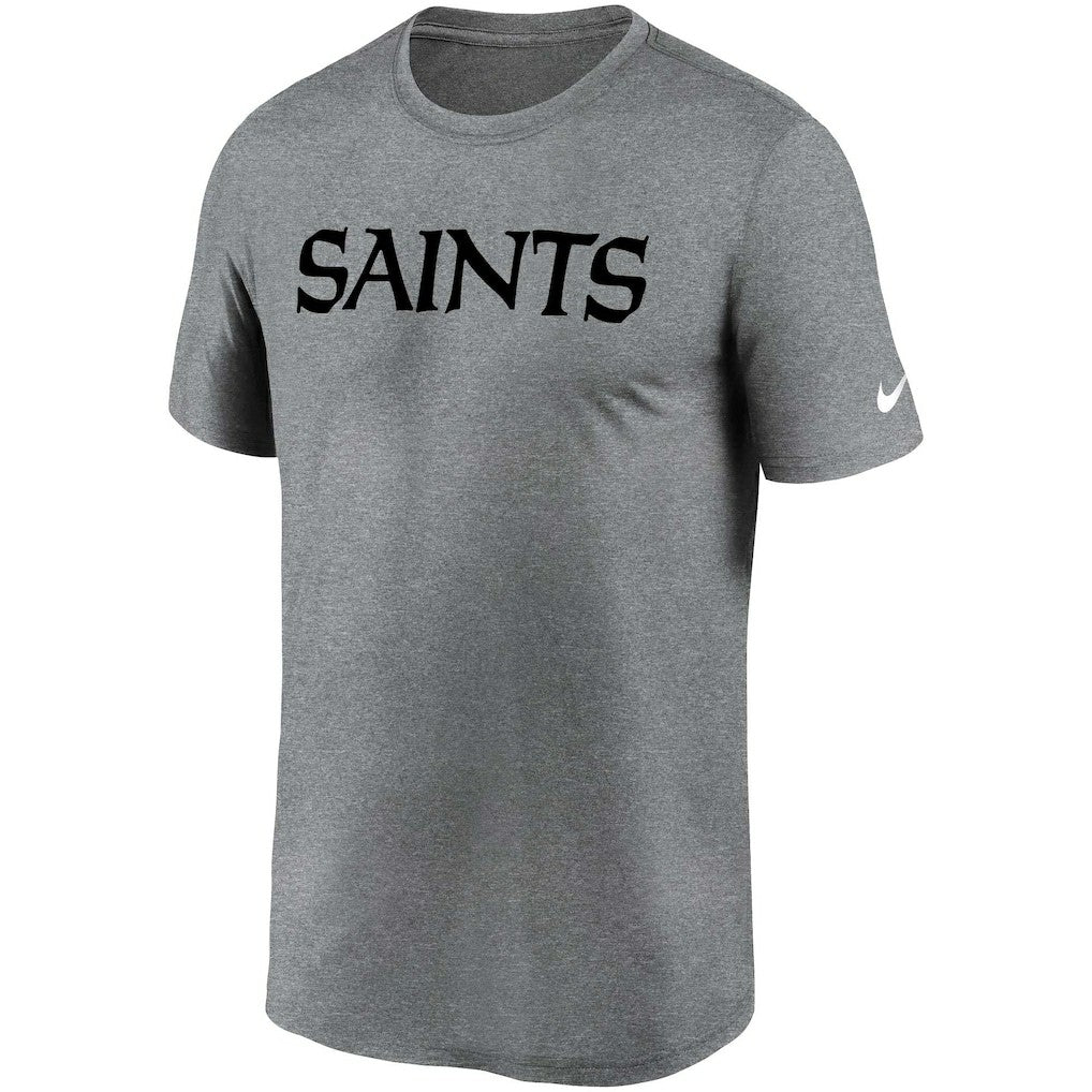 New Orleans Saints Legend Wordmark T-Shirt - Heather Gray - Nike
