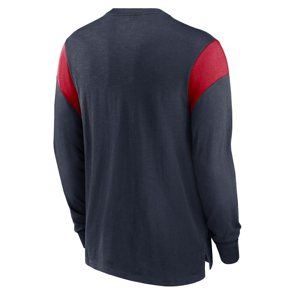 Houston Texans Rewind Playback Helmet Long Sleeve T-Shirt - Heather Navy - Nike