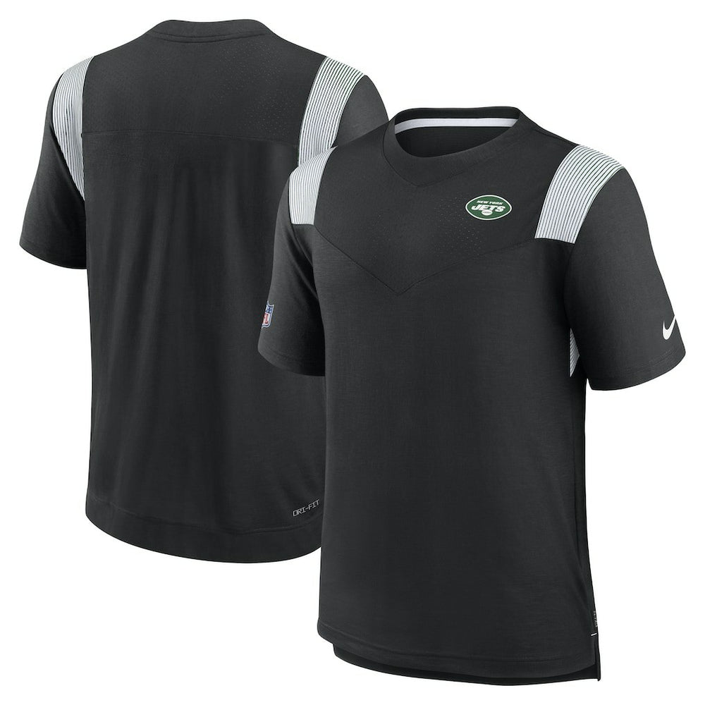 New York Jets Sideline Tonal Logo Performance Player T-Shirt - Black - Nike