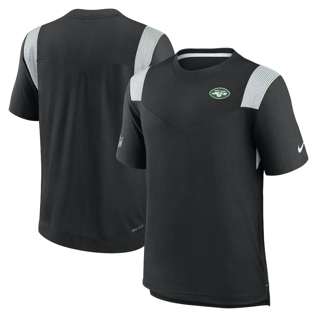 New York Jets Sideline Tonal Logo Performance Player T-Shirt - Black - Nike