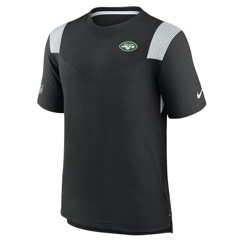 New York Jets Sideline Tonal Logo Performance Player T-Shirt - Black - Nike
