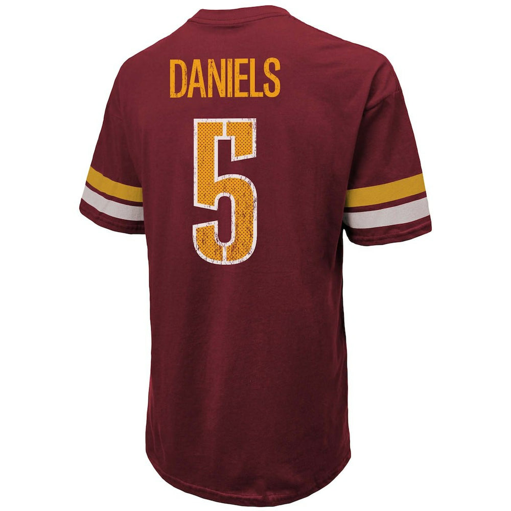 Jayden Daniels Washington Commanders Majestic Threads Name & Number Oversize Fit T-Shirt - Burgundy - NFL