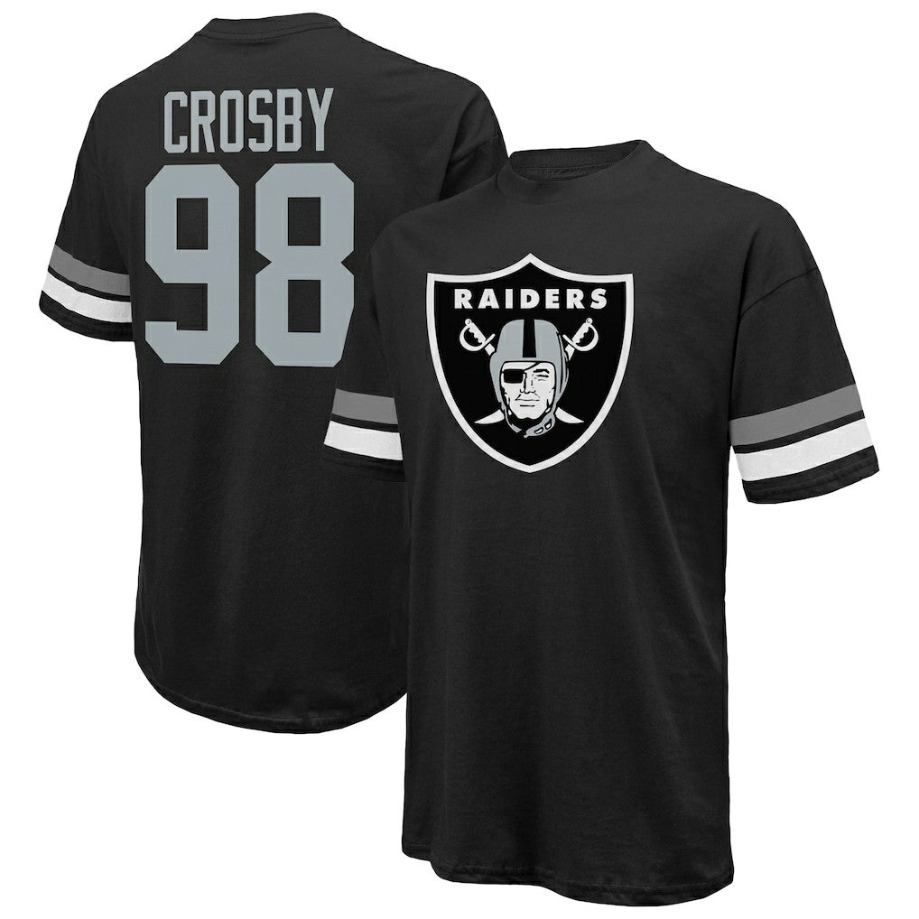 Maxx Crosby Las Vegas Raiders Majestic Threads Name & Number Oversize Fit T-Shirt - Black - NFL