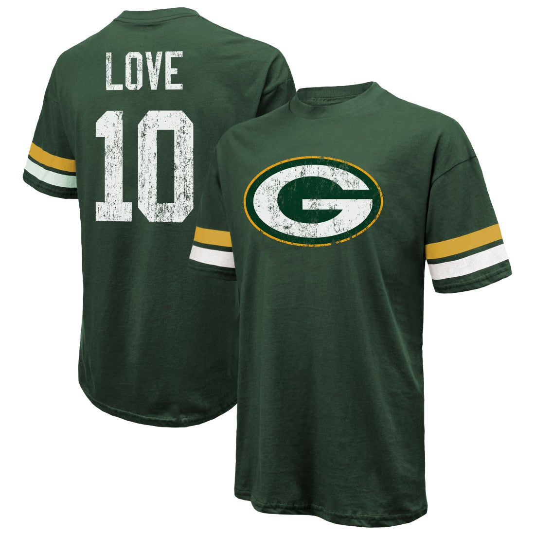 Jordan Love Green Bay Packers Majestic Threads Name & Number Oversize Fit T-Shirt - Green - NFL