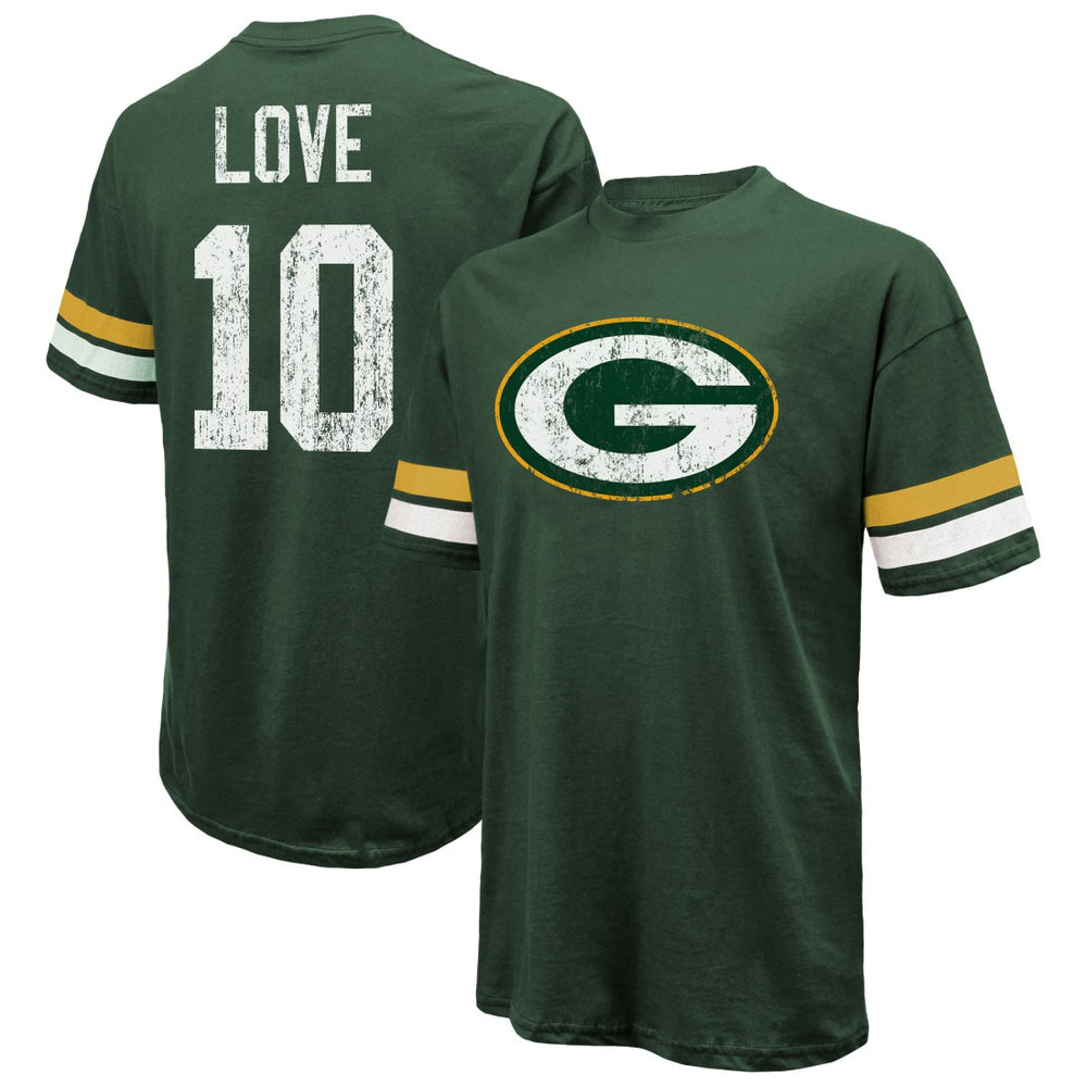 Jordan Love Green Bay Packers Majestic Threads Name & Number Oversize Fit T-Shirt - Green - NFL