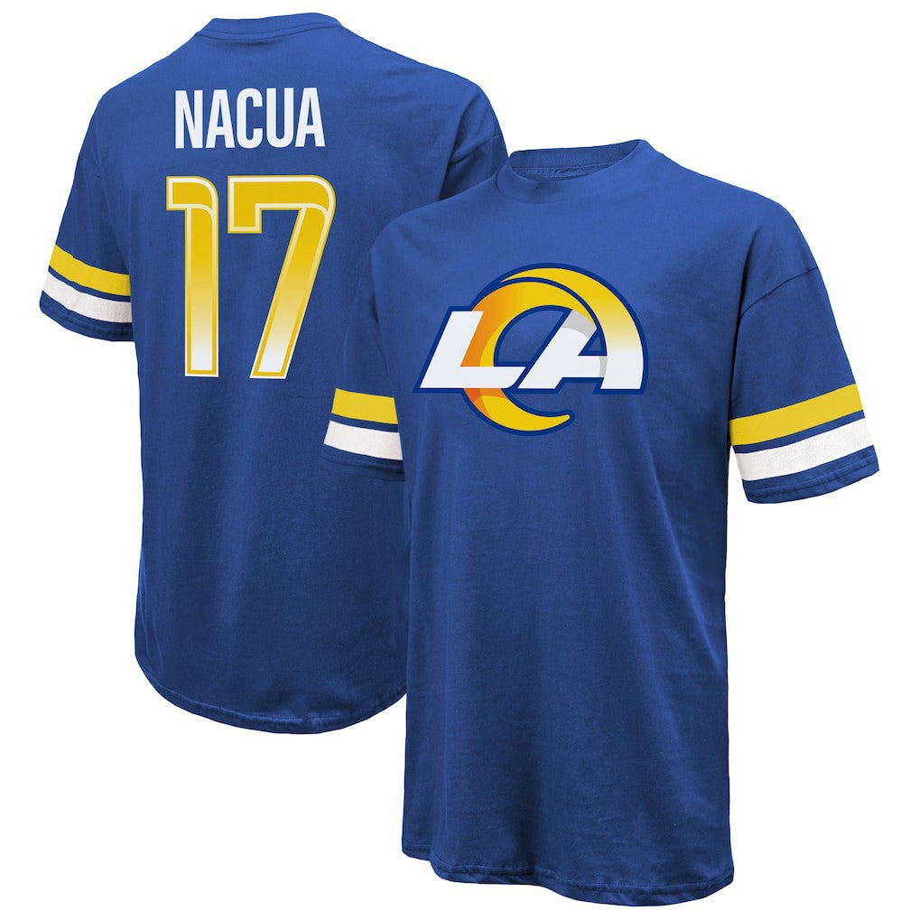 Puka Nacua Los Angeles Rams Majestic Threads Name & Number Oversized Fit T-Shirt - Royal - NFL