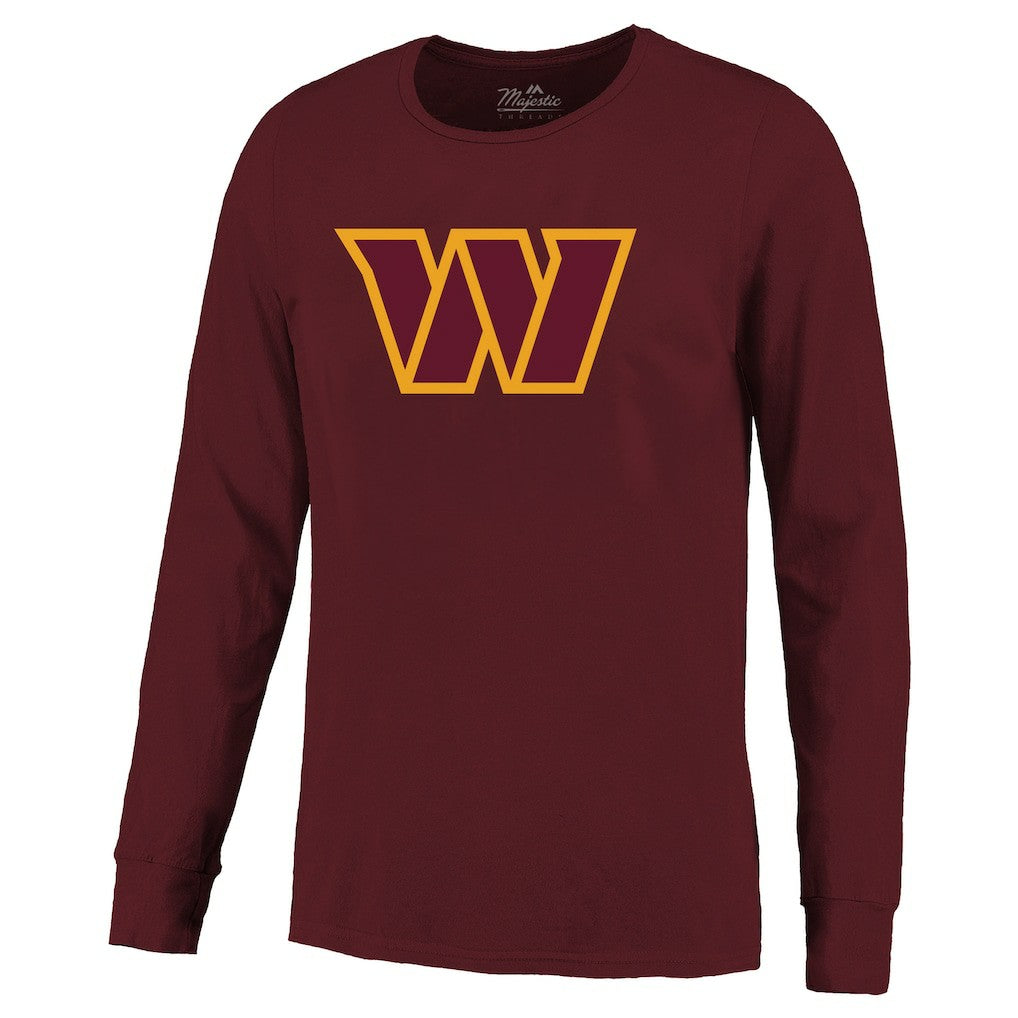 Jayden Daniels Washington Commanders Majestic Threads Name & Number Non-Distressed Long Sleeve T-Shirt - Burgundy - NFL